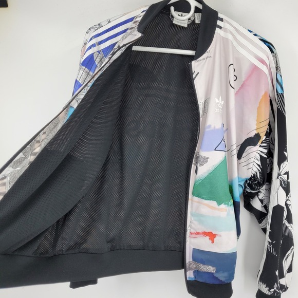 Adidas Originals x Farm Rio Multi Print Floral Hawaiian Bomber Track Jacket S - Picture 4 of 14